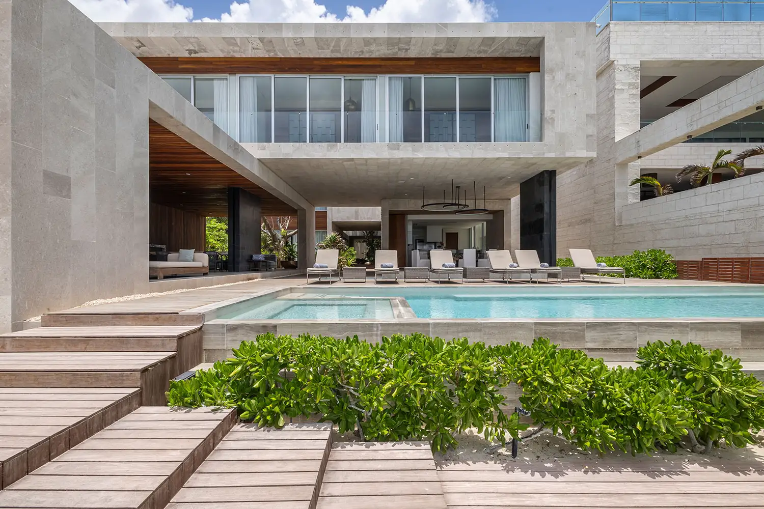 Villa Kinich, a contemporary beachfront rental villa in Playacar Phase 1, Playa del Carmen