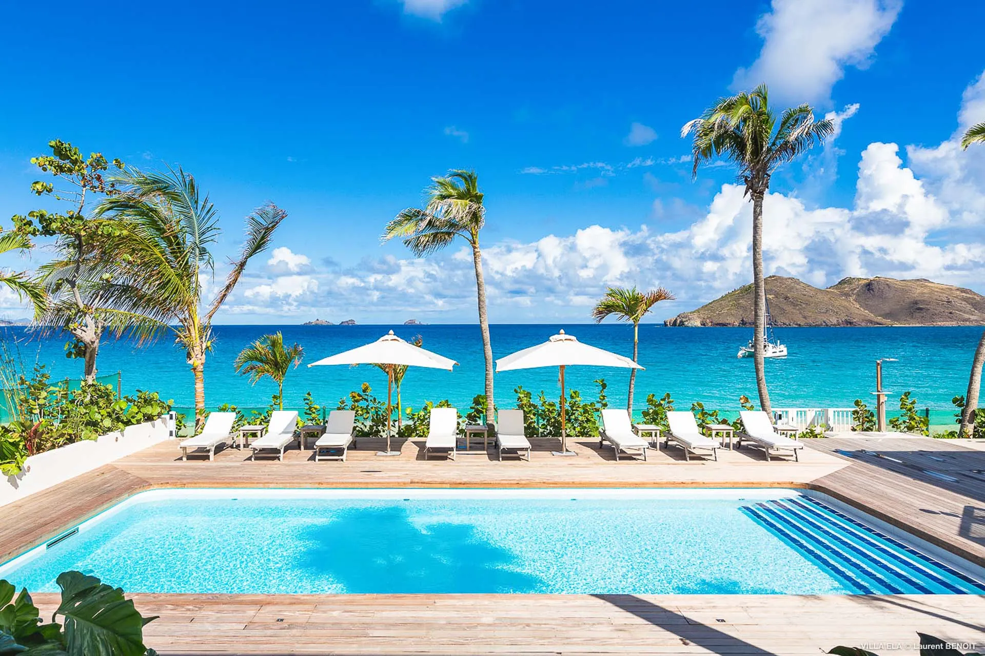 Villa Ela, a beachfront rental villa on Flamands Beach, St Barts